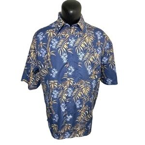 Maui Maui Hawaii Shirt Sz XL Blue Casual Button Down Short Sleeve Tropical Top